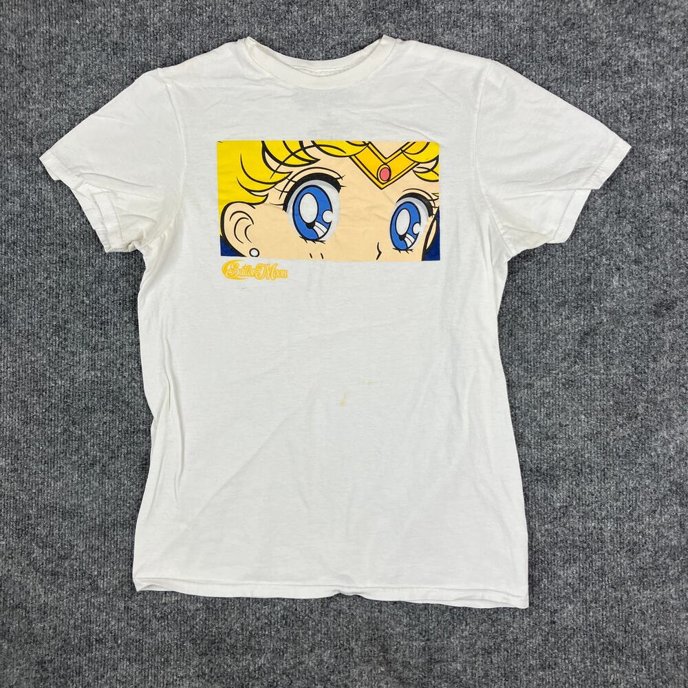 Sailor Moon T-Shirt Womens Size S White Graphic Anime Manga Tee Toei Animation